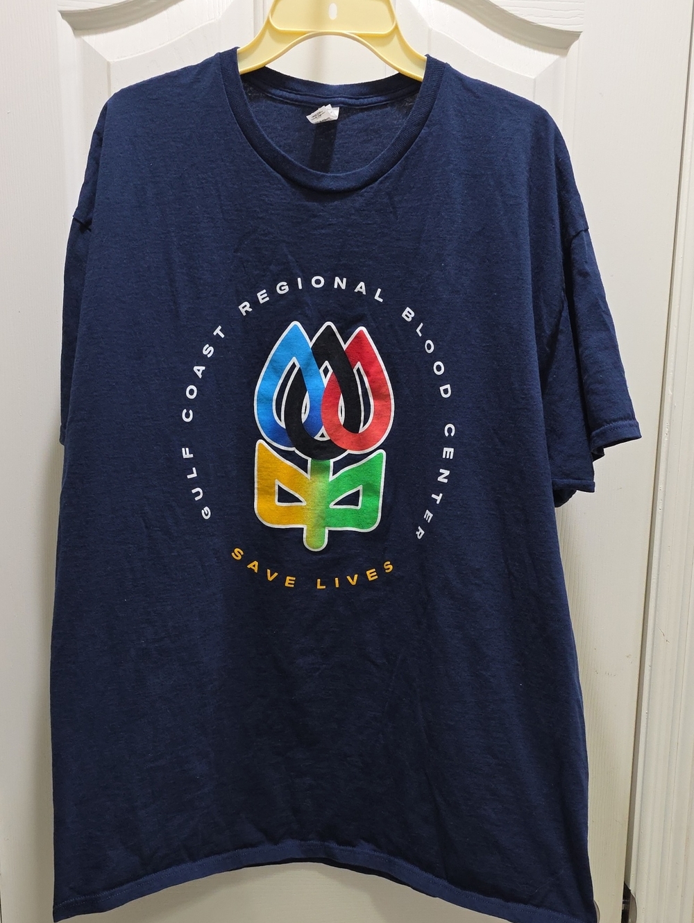 Fruit of the Loom Navy Short-Sleeve Tee with Multicolor Emblem
